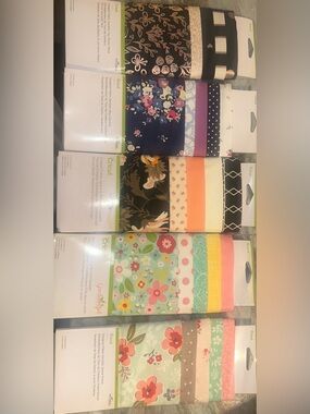 Lot of 5 Cricut Designer Fabric Samplers – Riley Blake & More – Floral Quilting